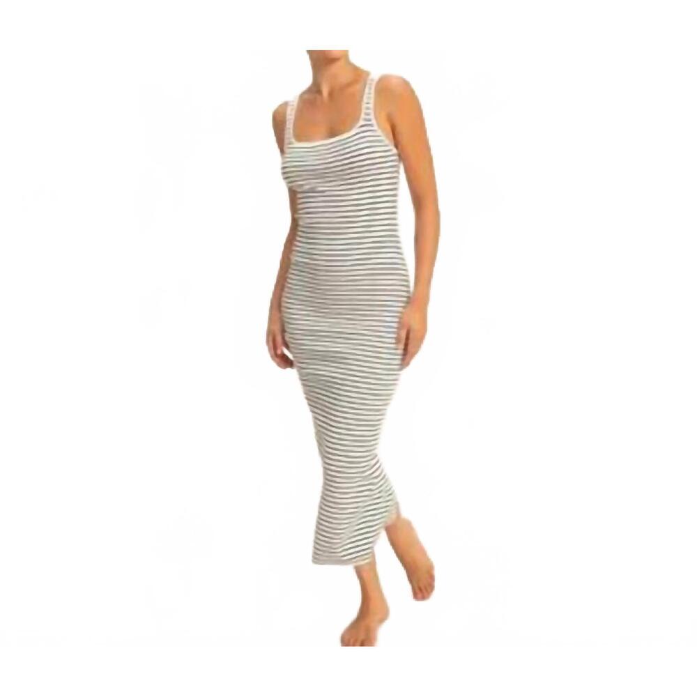 NEW HYFVE striped bodycon midi dress in white/black